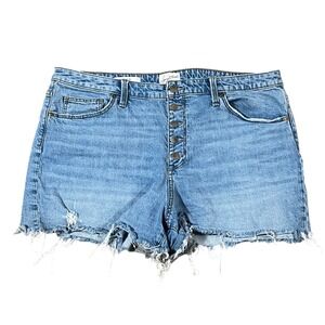 Universal Thread Vintage Midi Shorts Womens 16/33R Raw Hem Button Fly Distressed